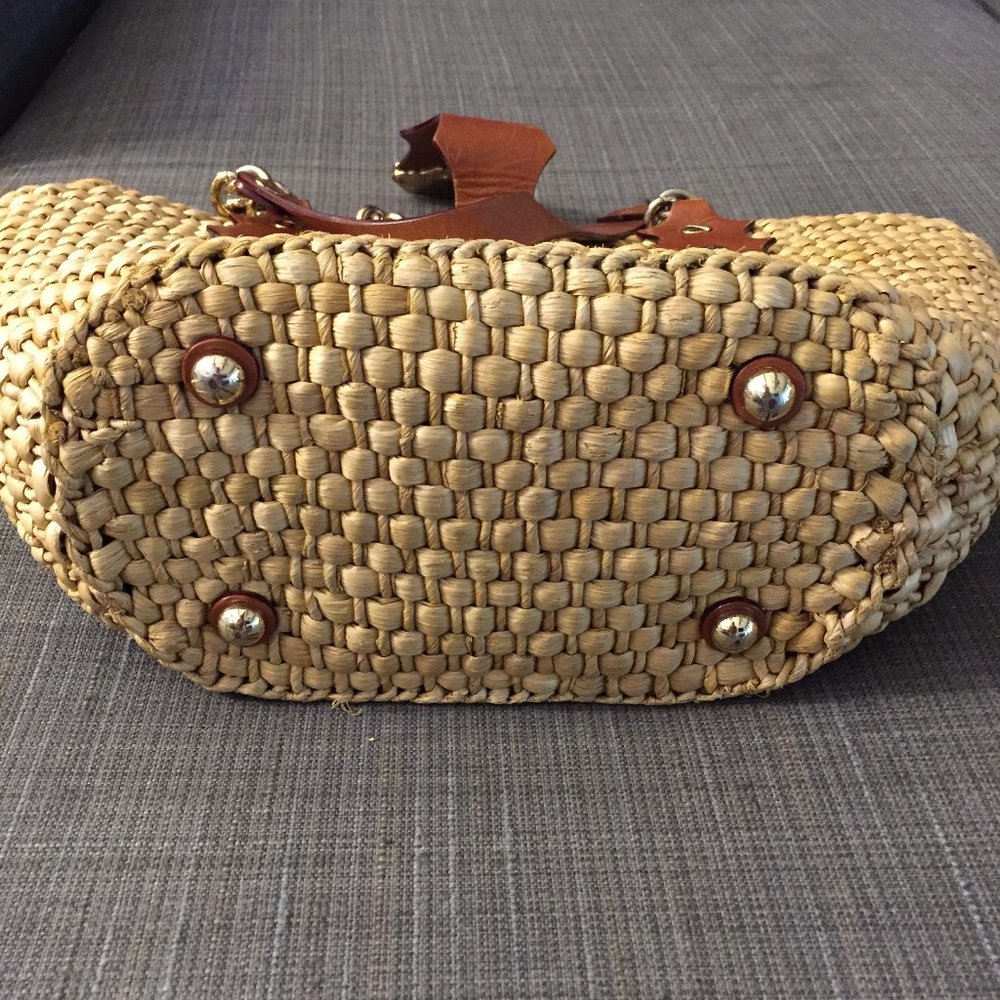 MICHAEL KORS Brown leather straw tote - Picture 10 of 13